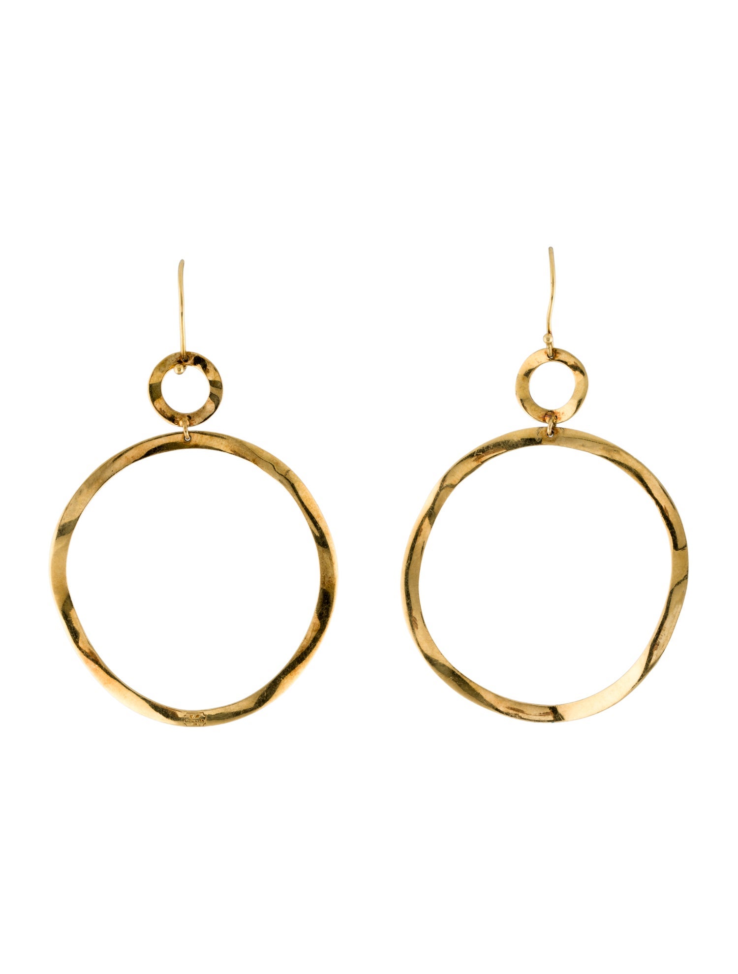 Ippolita 18K Wave Double Hoop Drop Earrings