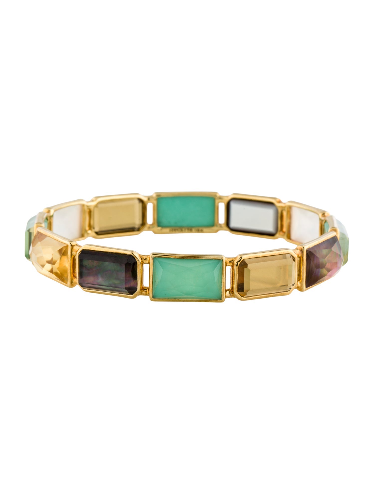 Ippolita 18K Mother of Pearl & Multistone Gelato Rectangular 12 Stone Bangle