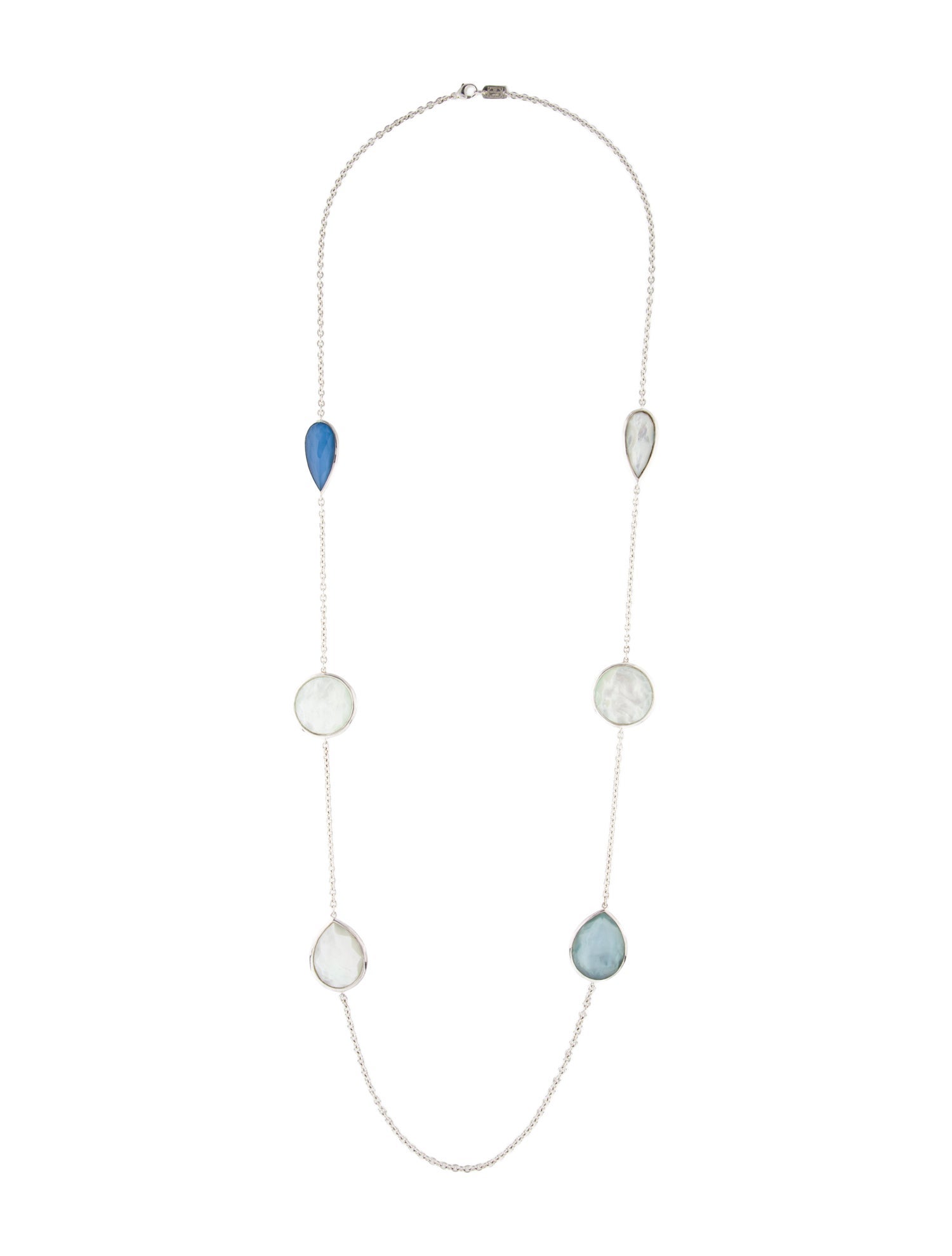 Ippolita Mother Of Pearl & Quartz Triplet Station Necklace