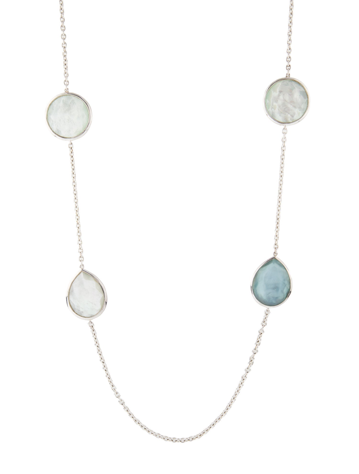 Ippolita Mother Of Pearl & Quartz Triplet Station Necklace