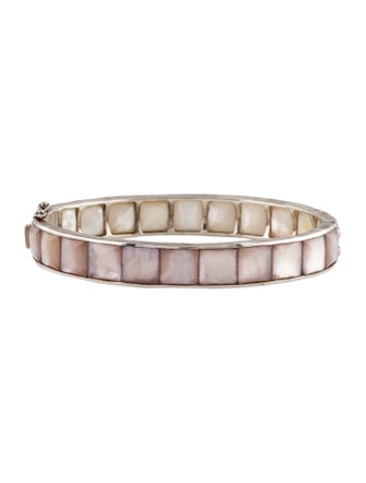 Ippolita Mother of Pearl & Quartz Doublet Hinged Bangle