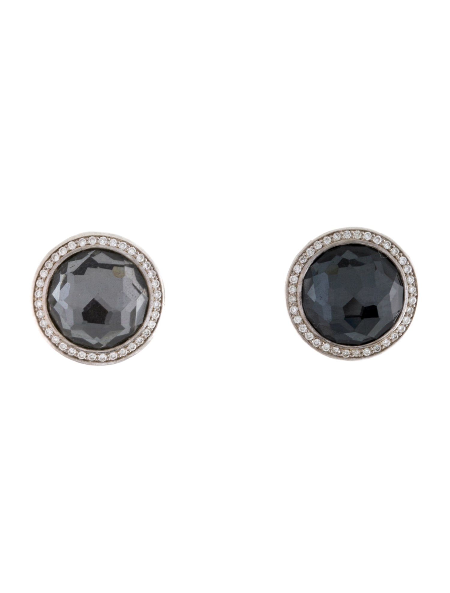 Ippolita Stella Hematite Quartz Doublet & Diamond Earrings