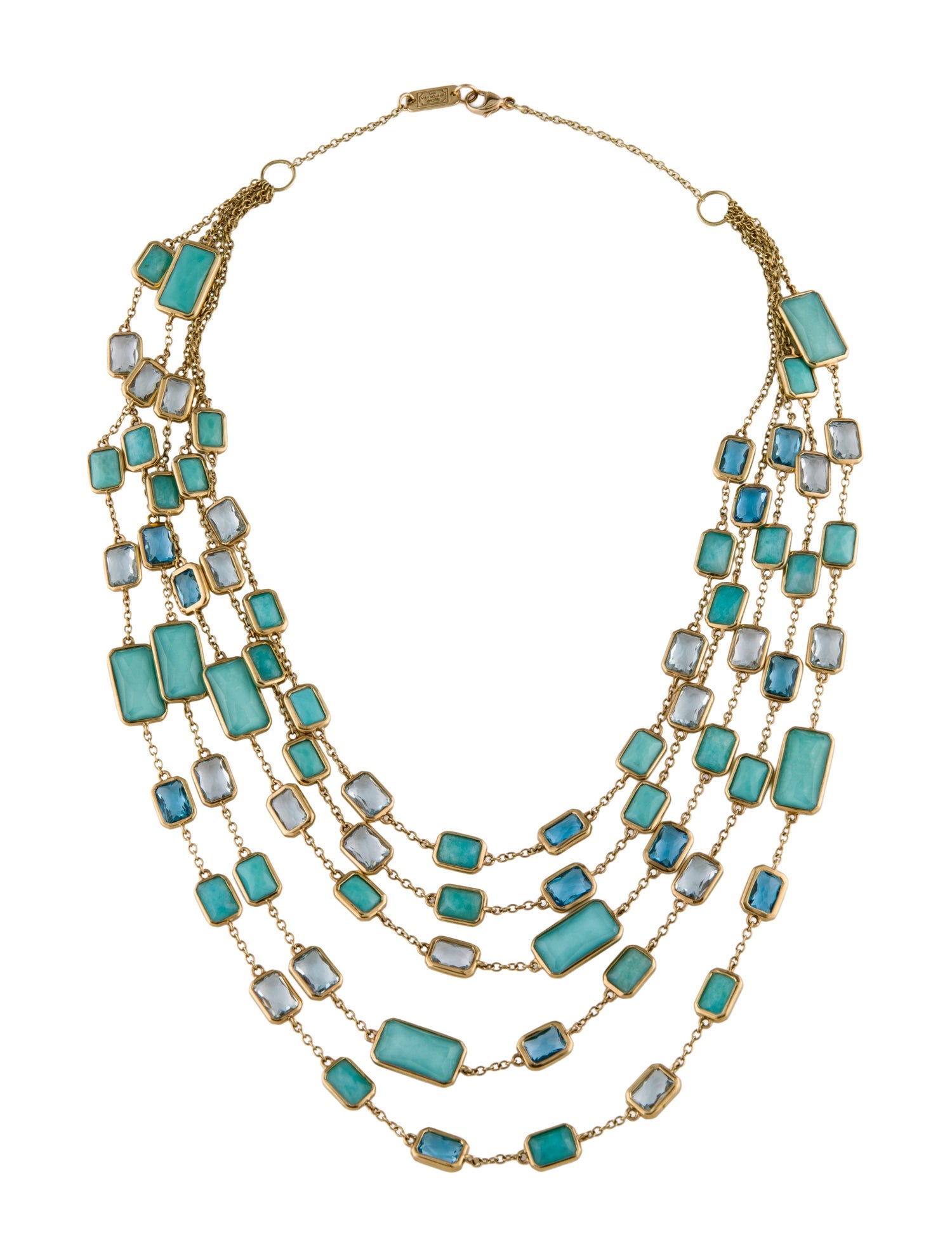 Ippolita 18K Quartz, Topaz & Turquoise Multi-Row Bib Necklace