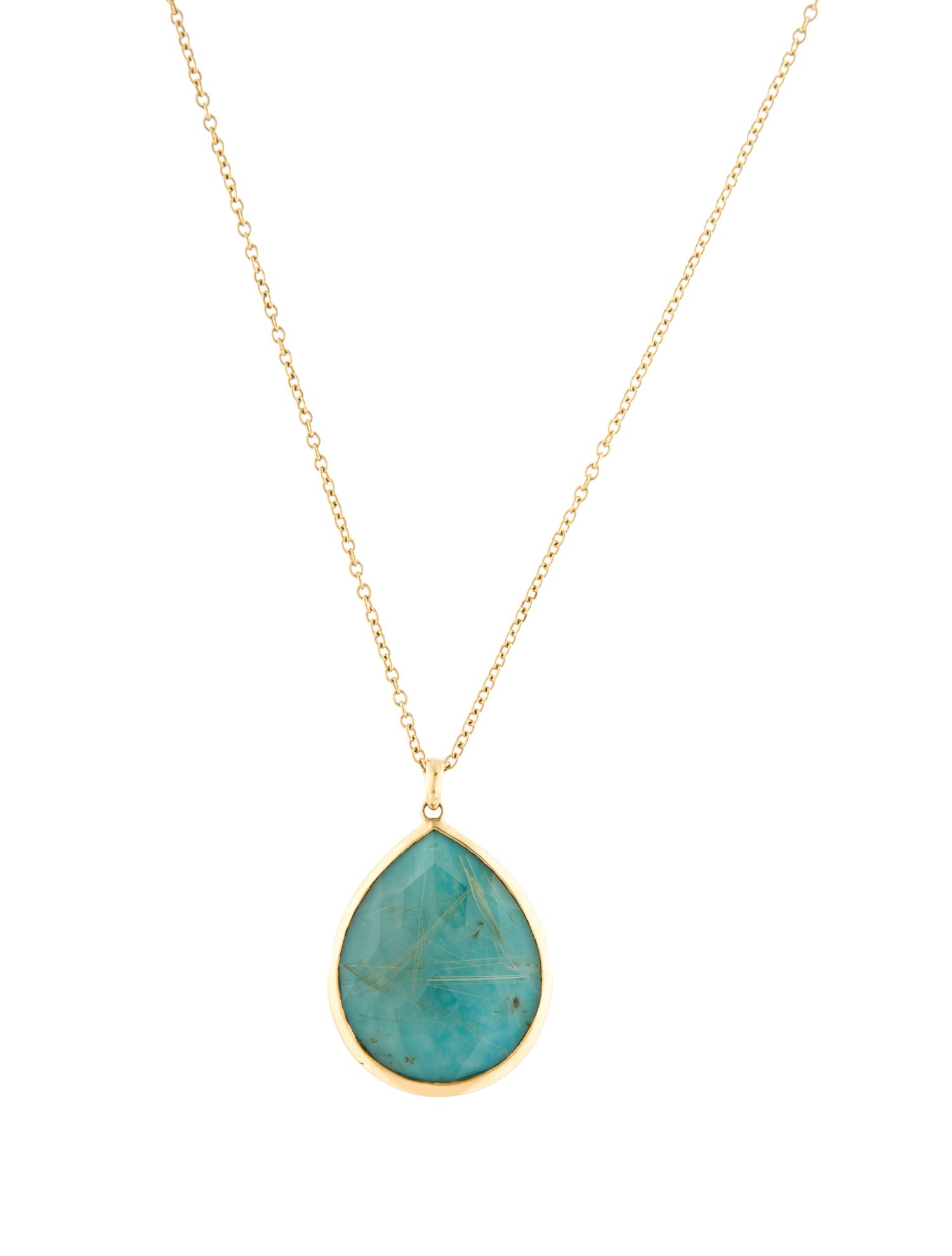 Ippolita 18K Turquoise & Rutilated Quartz Doublet Pendant Necklace