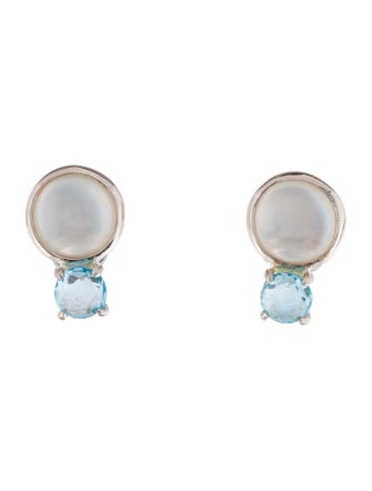 Ippolita Mother of Pearl & Quartz Doublet & Topaz Stud Earrings