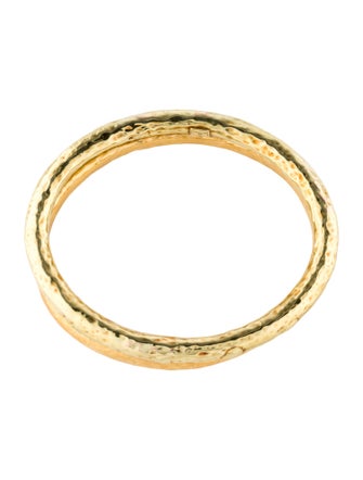 Ippolita 18K Hammered & Flat Bangle Bracelet Set