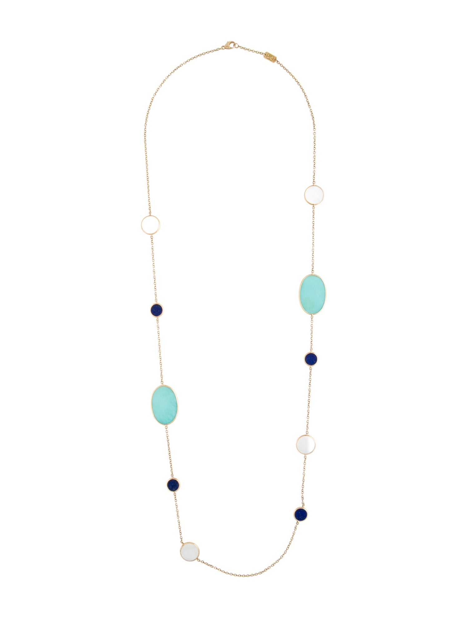 Ippolita 18K Mother of Pearl, Turquoise & Lapis Lazuli Station Necklace