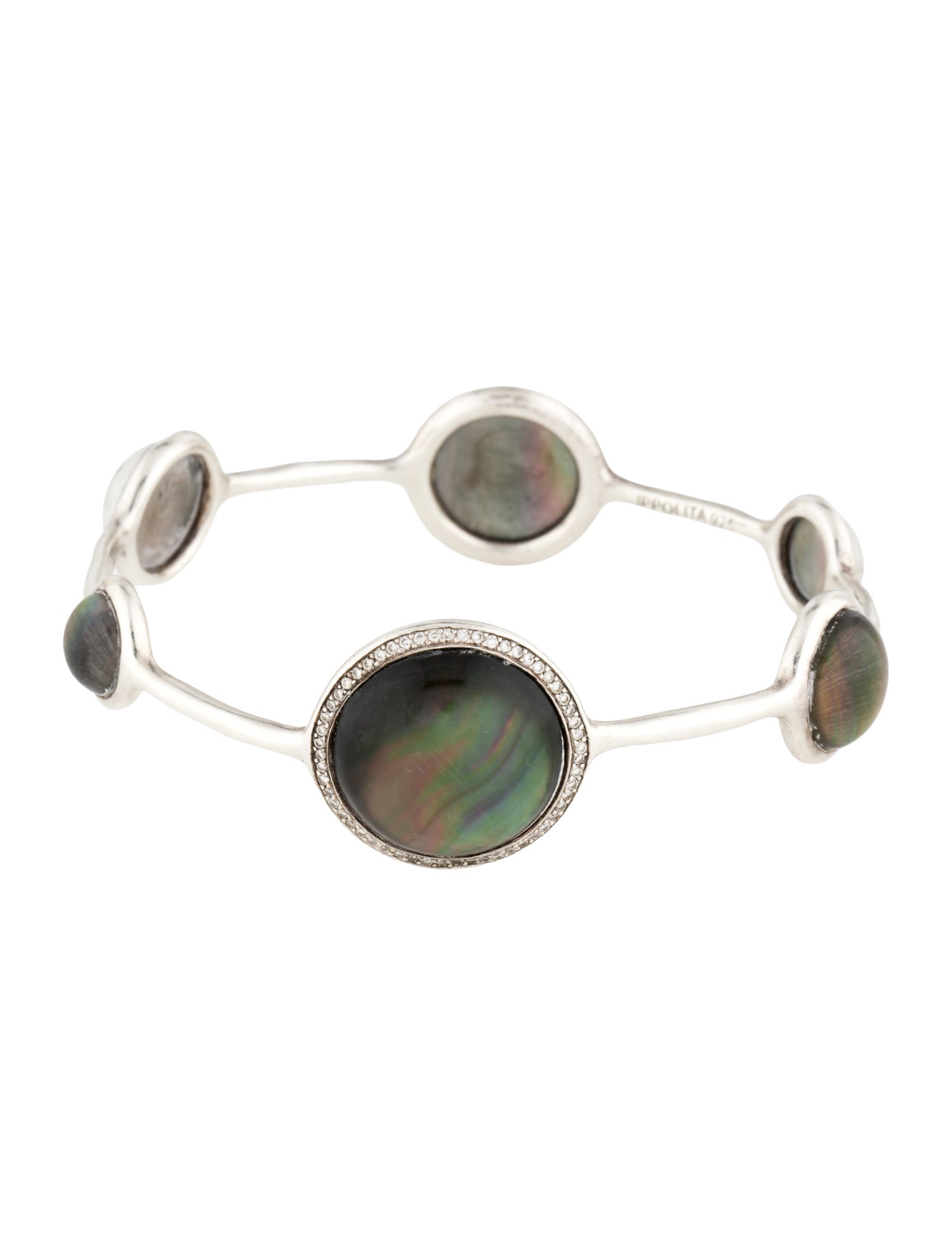 Ippolita Mother Of Pearl Quartz Doublet & Diamond Bangle Bracelet