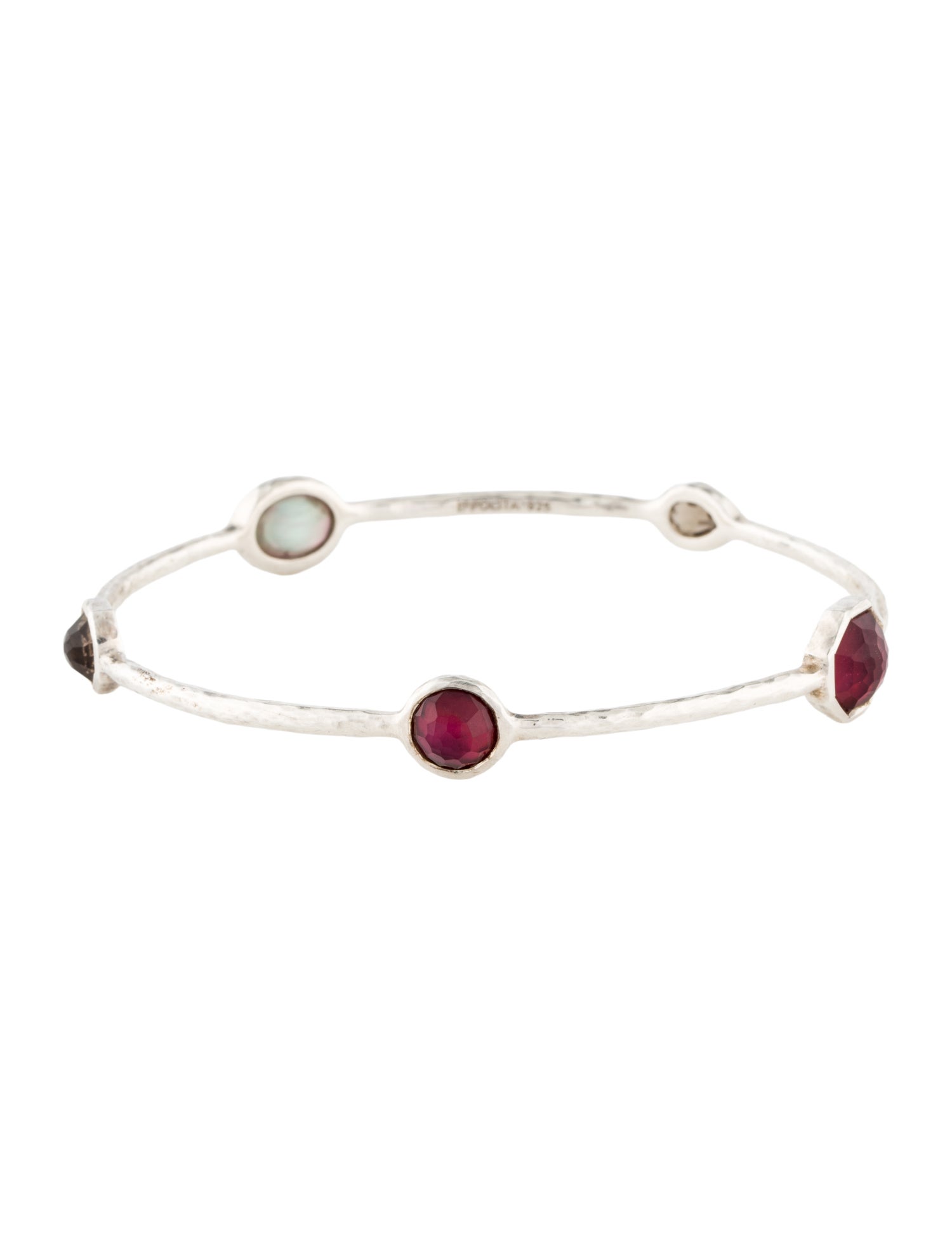 Ippolita Mother of Pearl, Quartz, & Smoky Quartz Triplet Bangle Bracelet