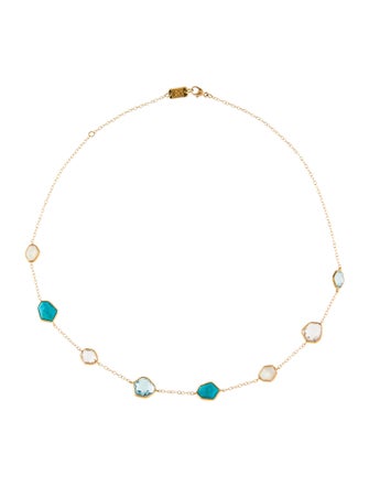 Ippolita 18K Mother of Pearl, Turquoise & Topaz Station Necklace