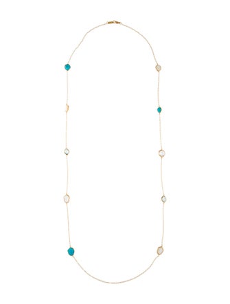 Ippolita 18K Mother of Pearl, Turquoise & Topaz Station Necklace