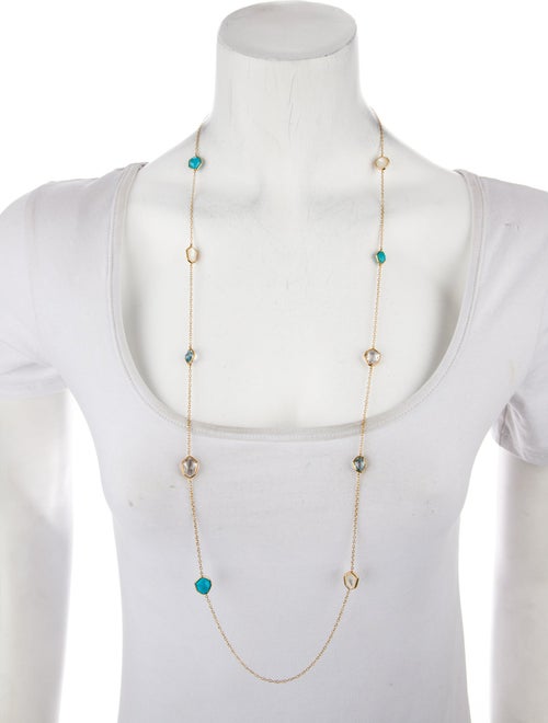 Ippolita 18K Mother of Pearl, Turquoise & Topaz Station Necklace