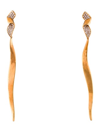 Ippolita 18K Diamond Stardust Twisted Drop Earrings