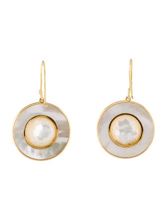Ippolita 18K Diamond-Accented Mother of Pearl & Quartz Disc Earrings
