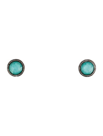 Ippolita Diamond, Turquoise & Quartz Doublet Lollipop Stud Earrings