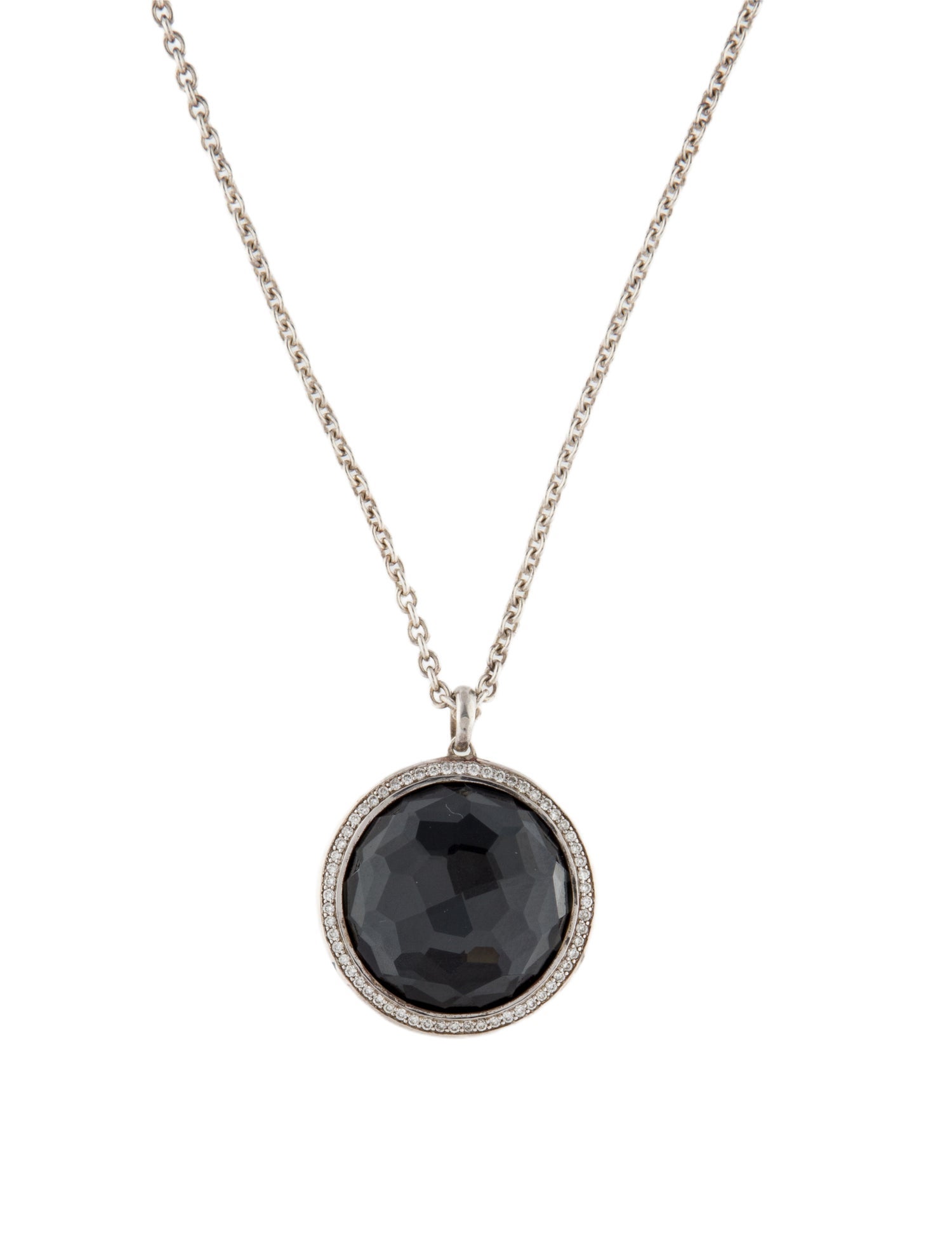 Ippolita Hematite, Quartz Doublet & Diamond Lollipop Pendant Necklace