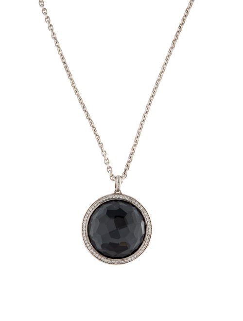 Ippolita Hematite, Quartz Doublet & Diamond Lollipop Pendant Necklace