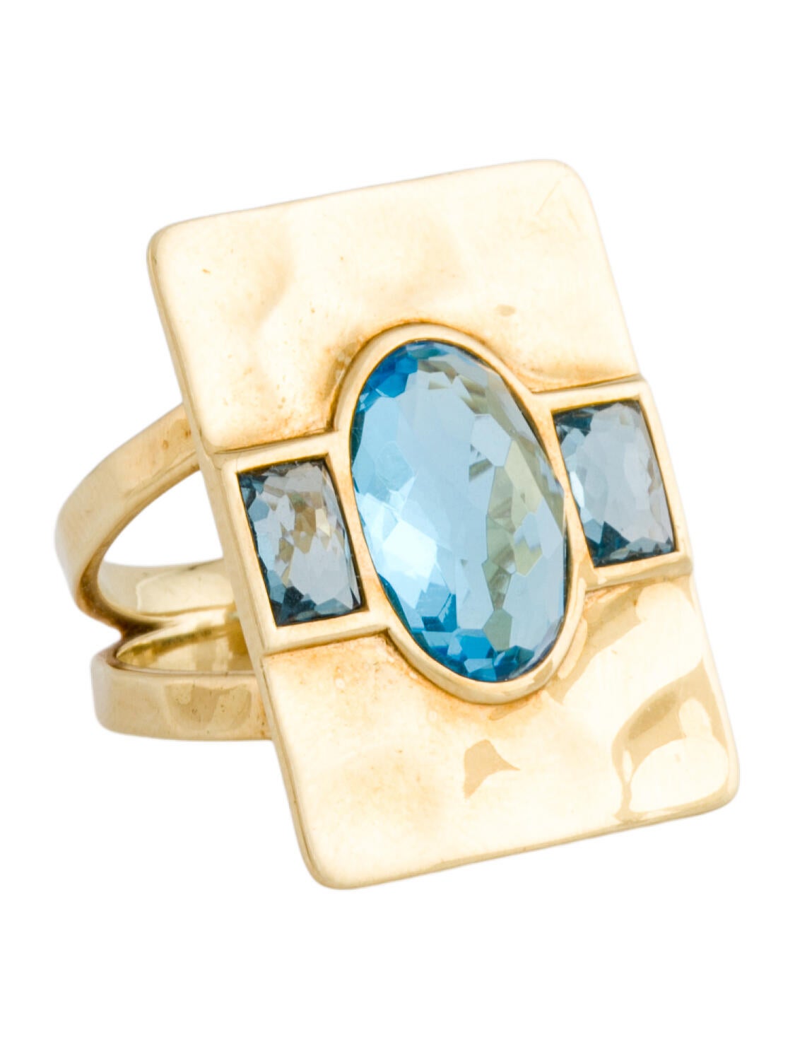 Ippolita 18K Topaz Hammered Cocktail Ring