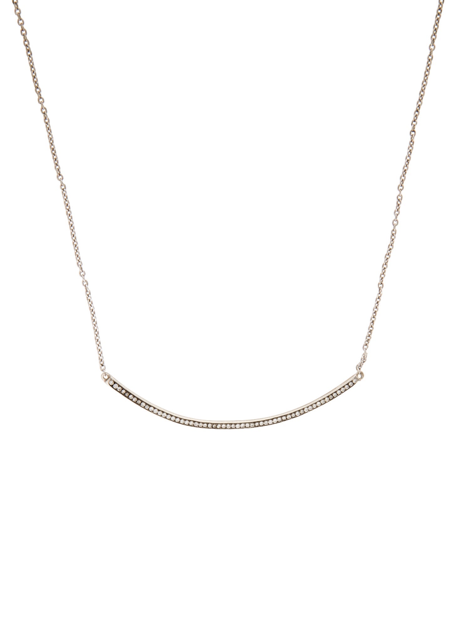 Ippolita Diamond Curve Bar Pendant Necklace