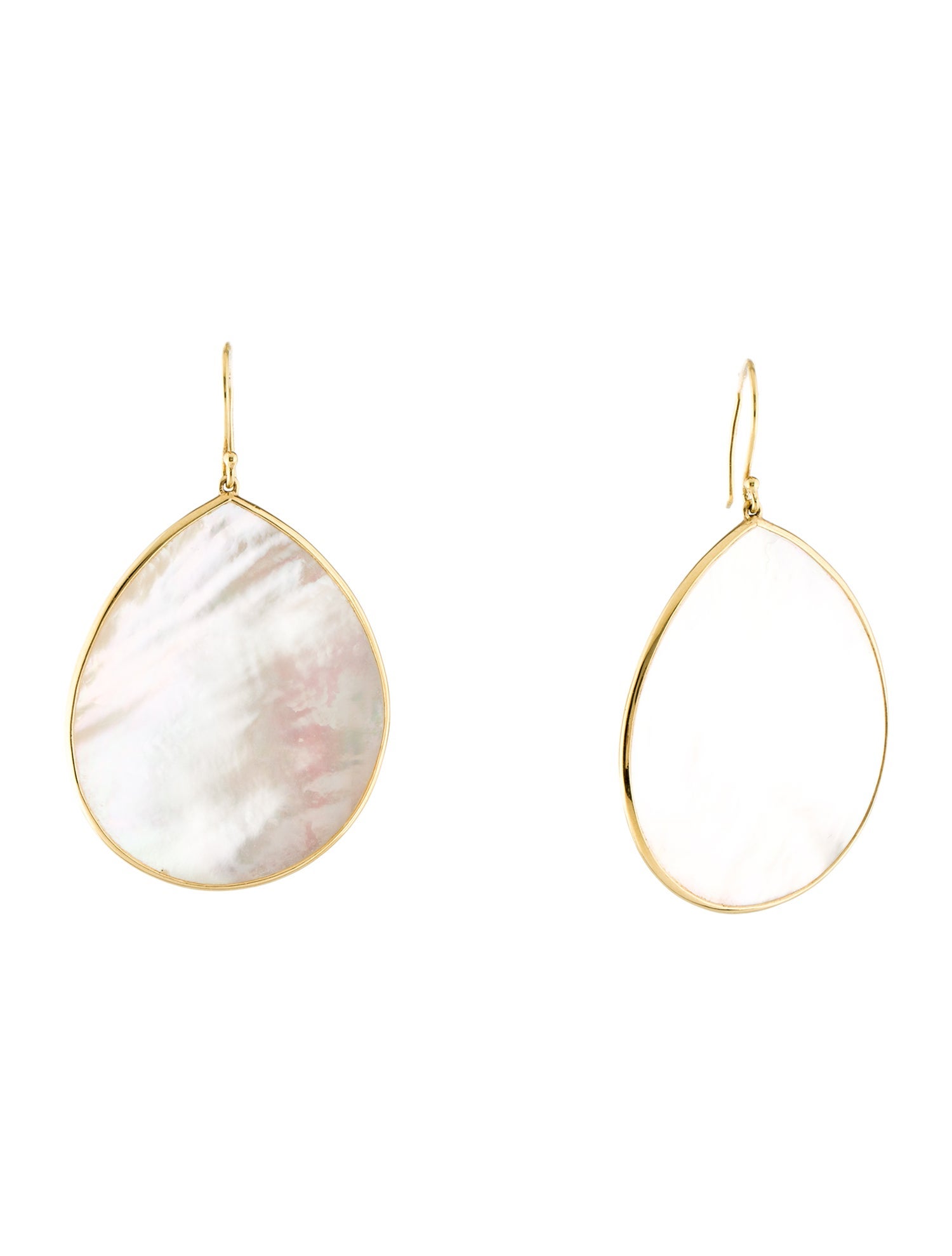 Ippolita 18K Mother of Pearl Jumbo Stone Teardrop Drop Earrings