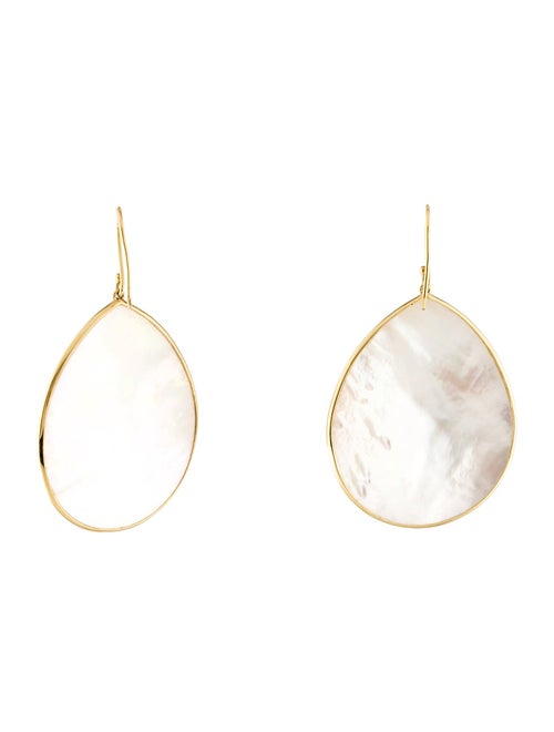 Ippolita 18K Mother of Pearl Jumbo Stone Teardrop Drop Earrings