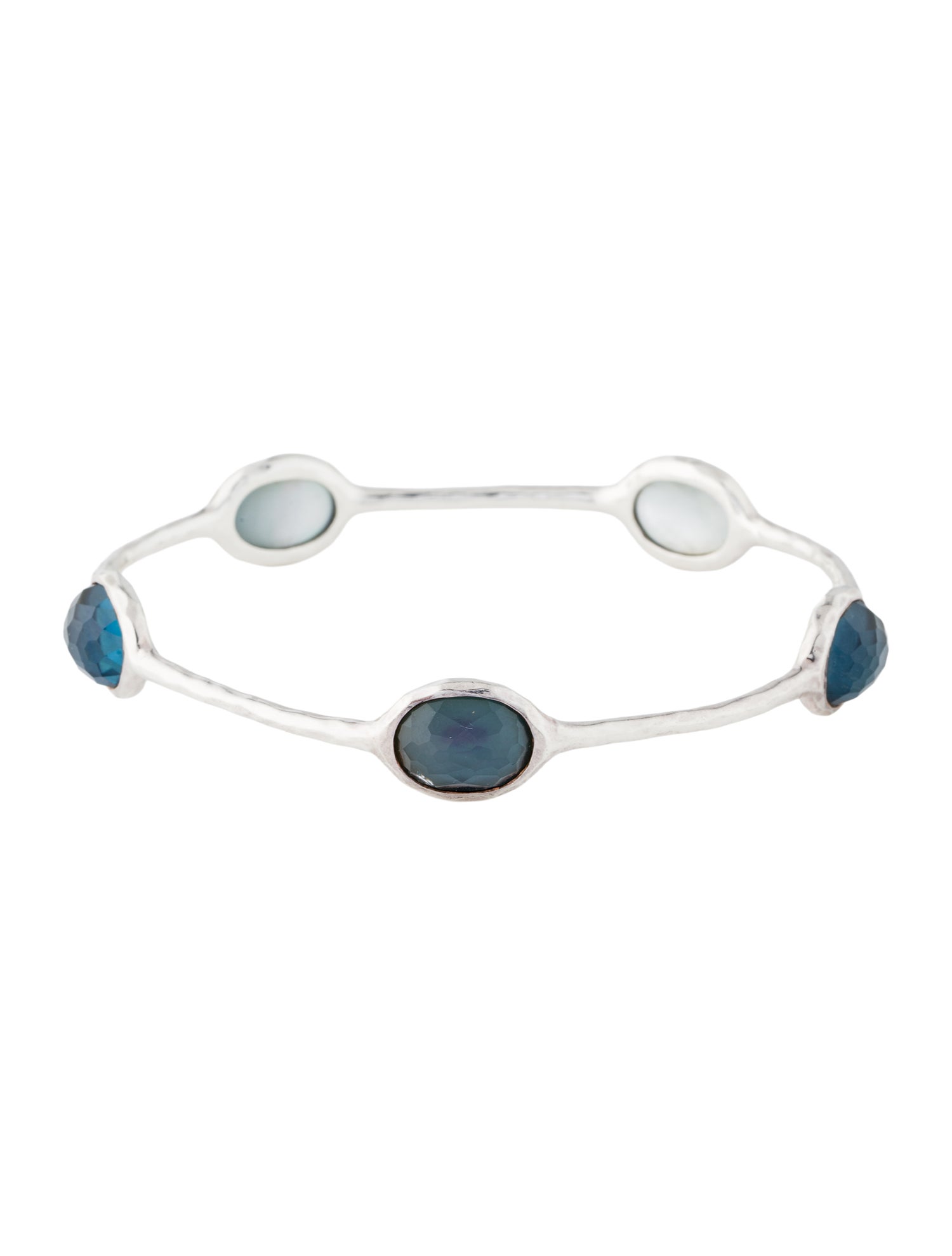 Ippolita Mother of Pearl & Quartz Doublet 5-Stone Bangle Bracelet
