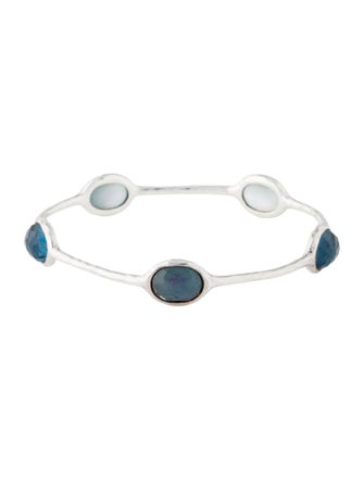 Ippolita Mother of Pearl & Quartz Doublet 5-Stone Bangle Bracelet