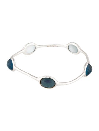 Ippolita Mother-of-Pearl & Quartz 5 Stone Bangle Bracelet