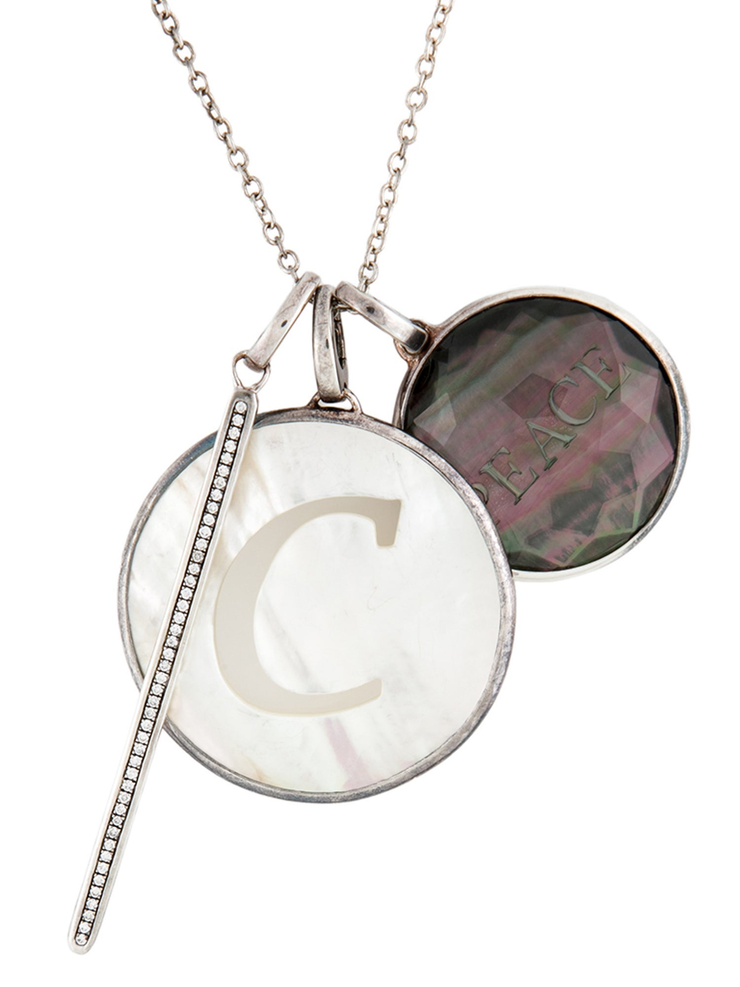 Ippolita Mother of Pearl Quartz Doublet & Diamond Multi Pendant Necklace