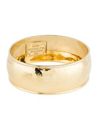 Ippolita 18K Wide Goddess Hammered Bangle Bracelet