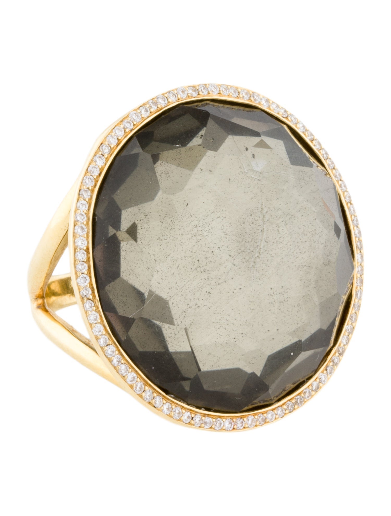 Ippolita 18K Diamond, Quartz & Hematite Lollipop Cocktail Ring