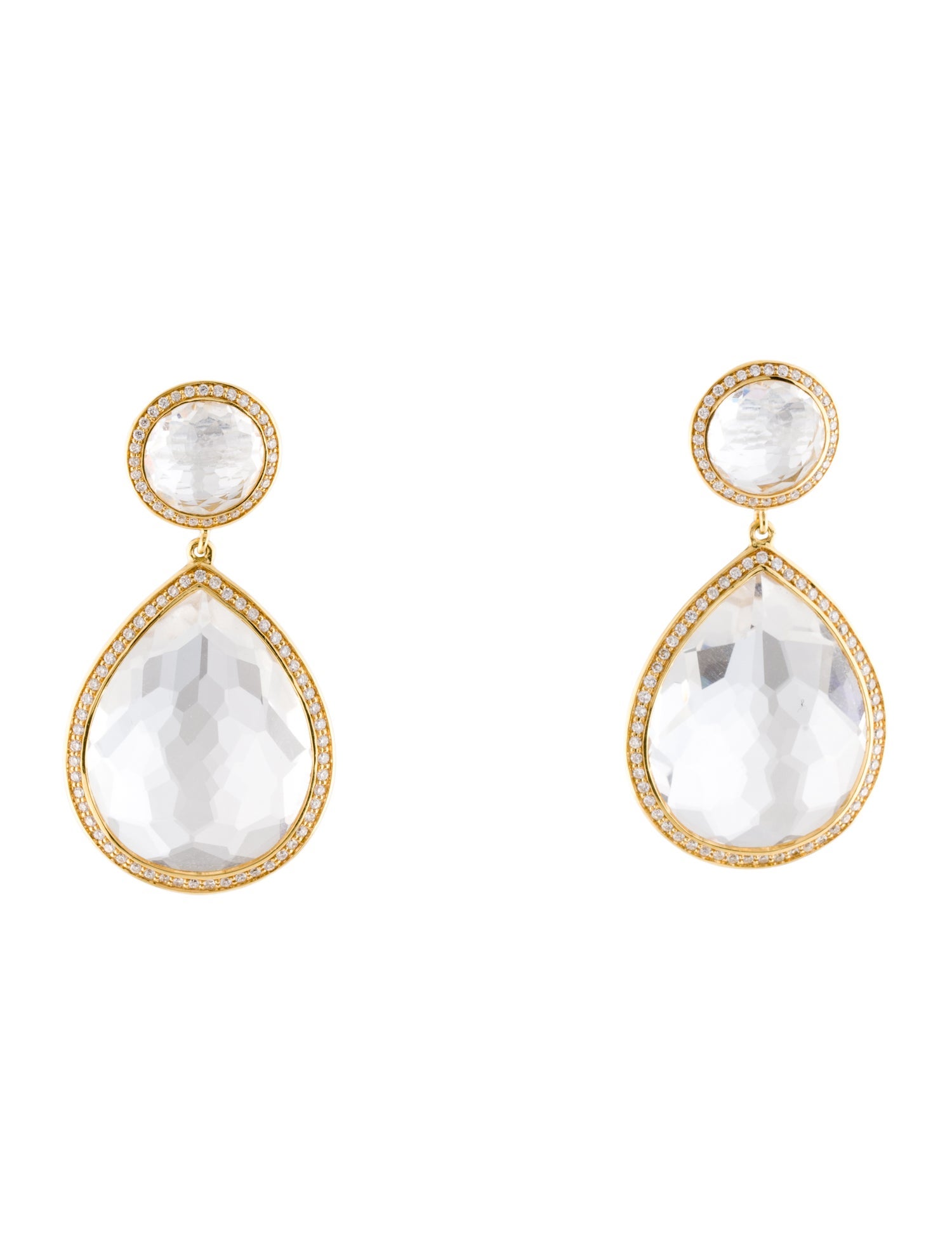 Ippolita 18K Quartz & Diamond Snowman Drop Earrings