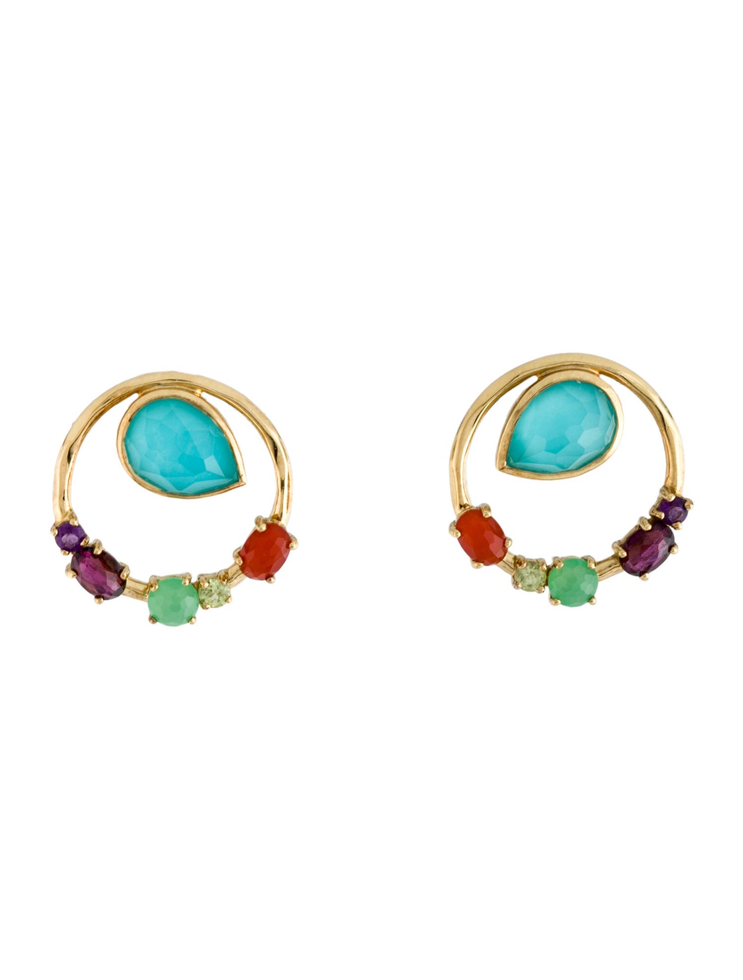 Ippolita 18K Multistone Cluster Circle Stud Earrings
