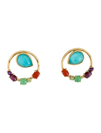 Ippolita 18K Multistone Cluster Circle Stud Earrings
