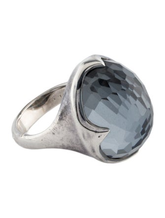 Ippolita Quartz & Hematine Doublet Prince Ring