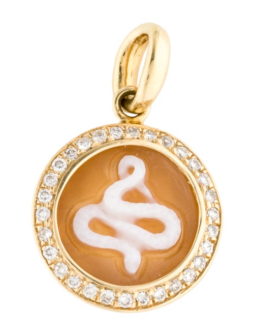 Ippolita 18K Shell & Quartz Doublet, Diamond Snake Cameo Pendant
