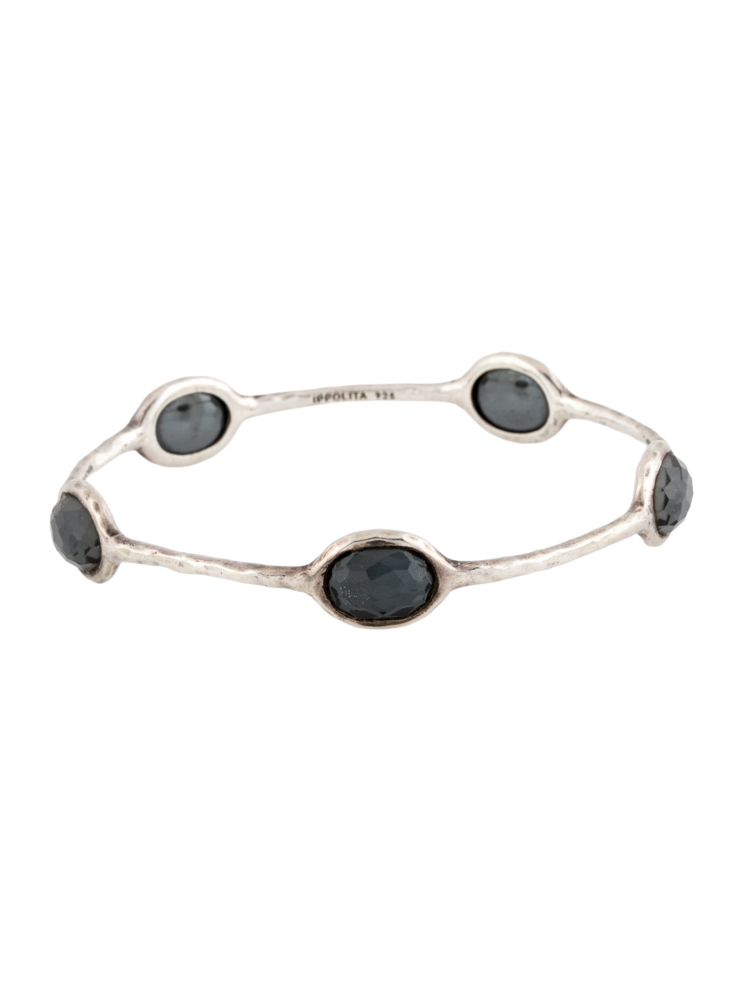Ippolita Hematite & Quartz Doublet 5-Stone Bangle Bracelet