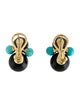 Ippolita 18K Onyx & Turquoise Nova Four-Bead Snowman Earclip Earrings
