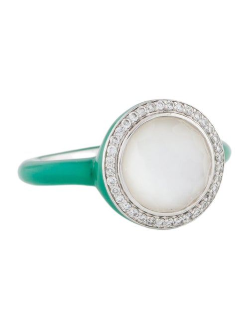 Ippolita Diamond-Accented Mother of Pearl & Quartz Doublet Carnevale Ring