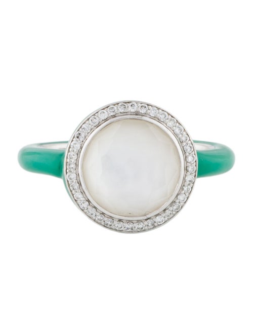 Ippolita Diamond-Accented Mother of Pearl & Quartz Doublet Carnevale Ring