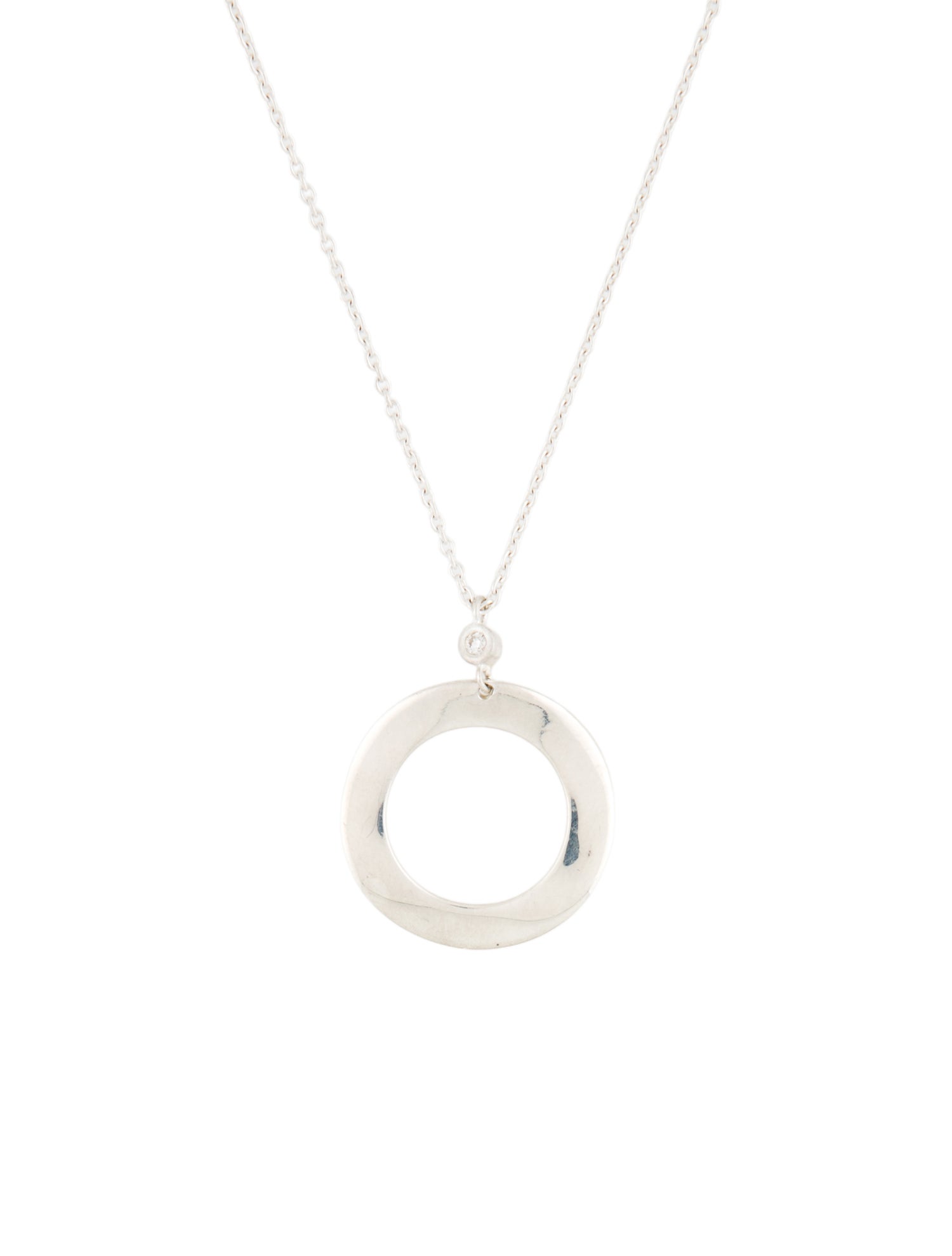 Ippolita Diamond Wave Circle Pendant Necklace