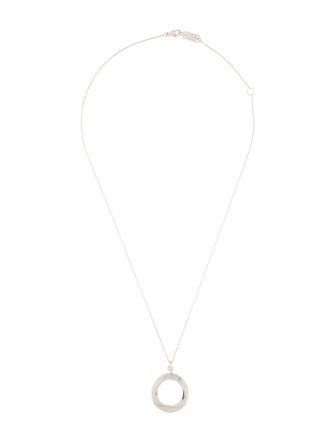 Ippolita Diamond Wave Circle Pendant Necklace
