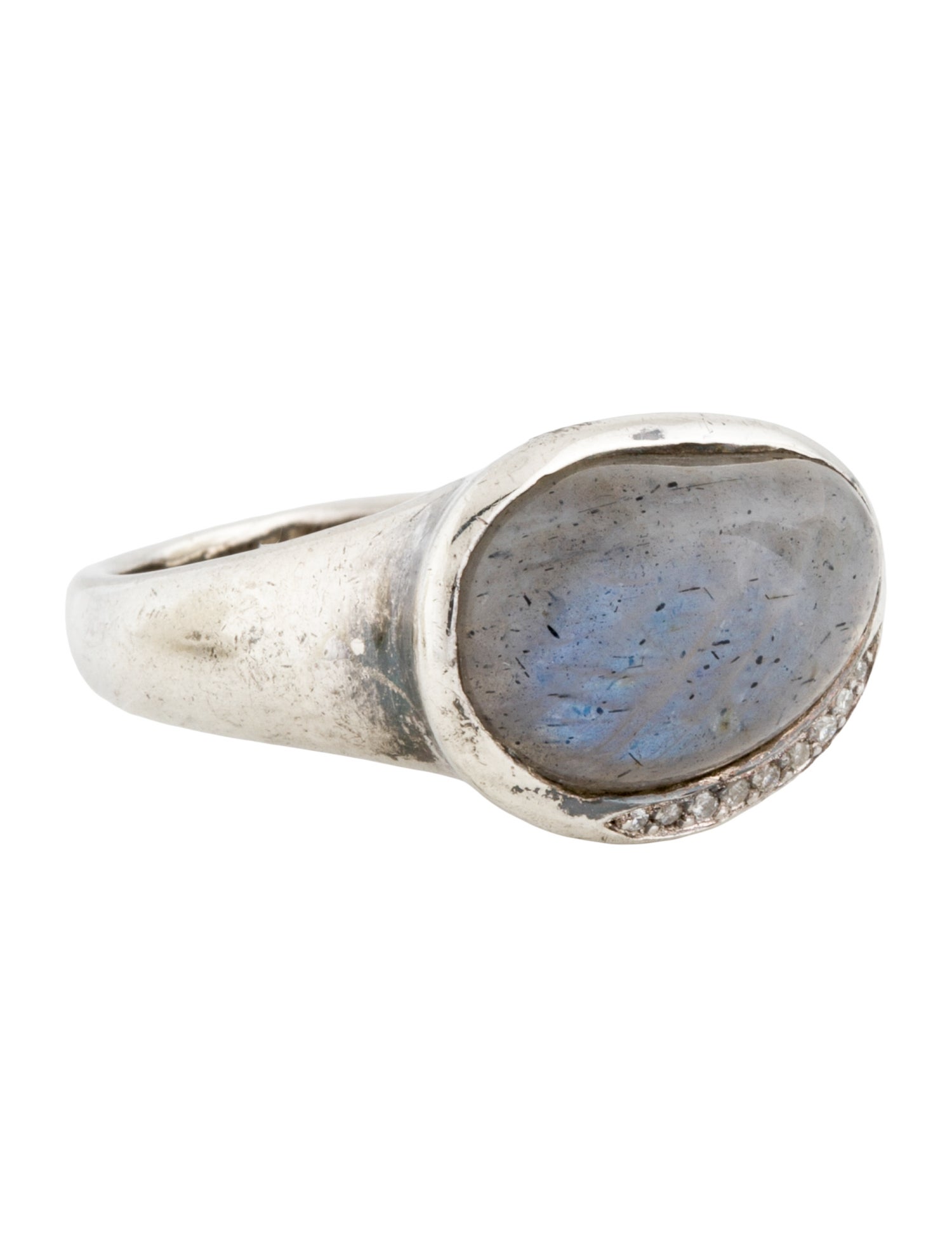 Ippolita Labradorite & Diamond Scultura Pebble Ring