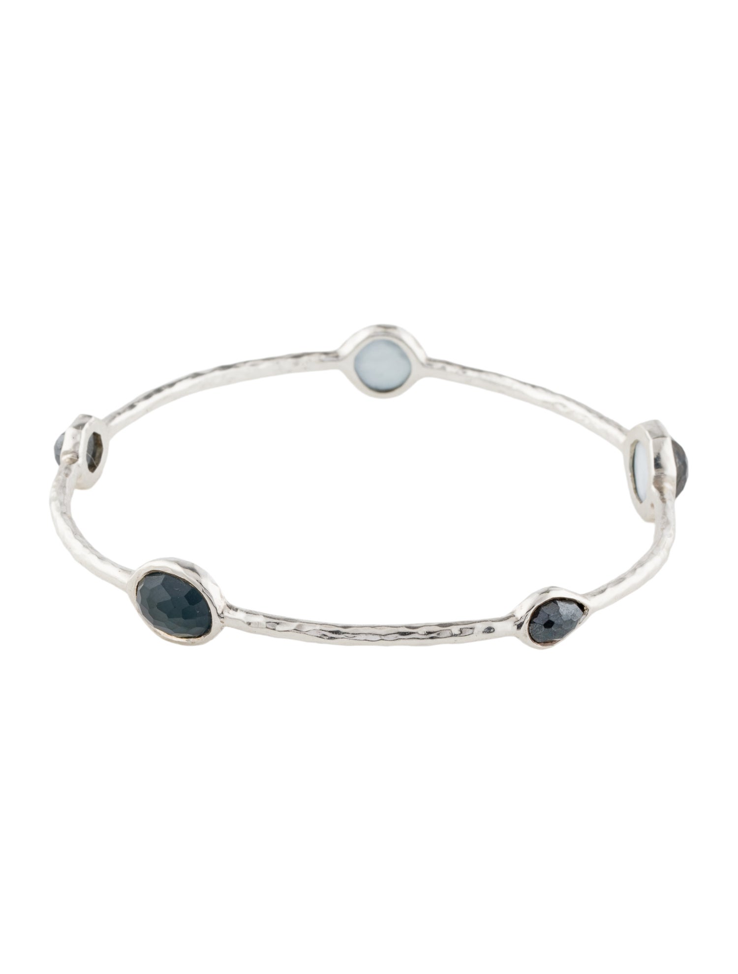 Ippolita Mother of Pearl, Hematite & Quartz 5-Station Bangle Bracelet
