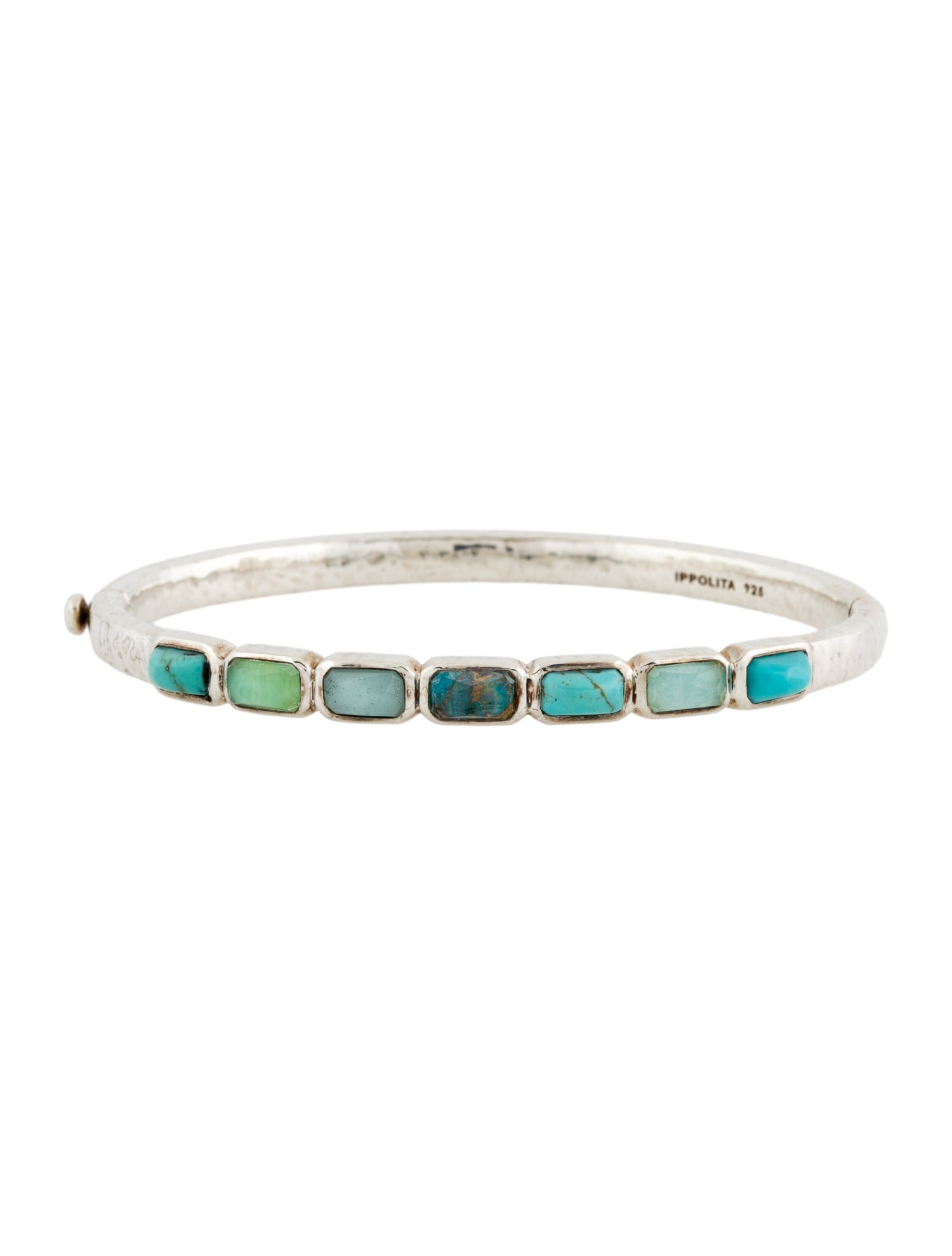 Ippolita Turquoise & Quartz Doublet Hinged Bangle