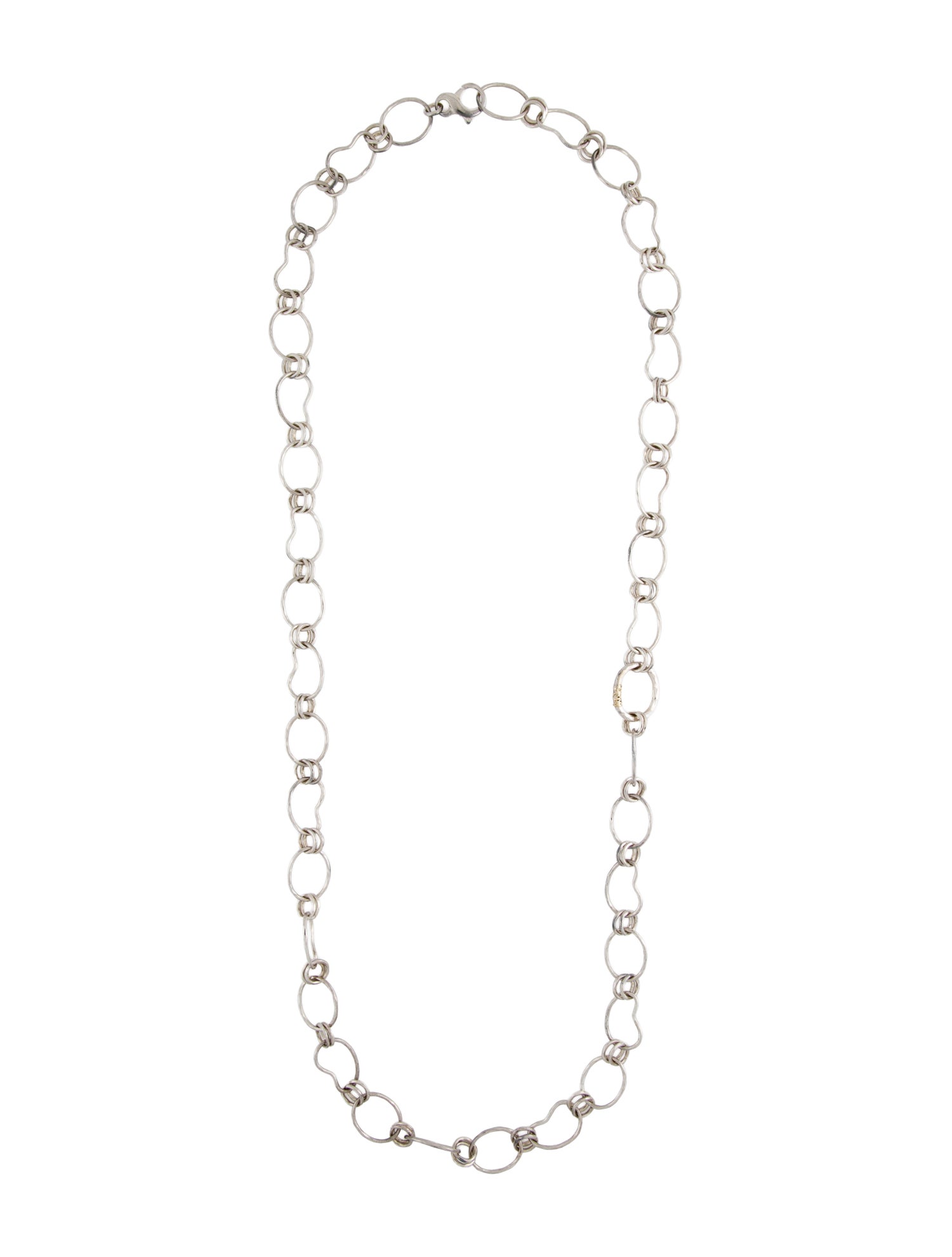 Ippolita Classico Long Hammered Kidney Link Chain Necklace