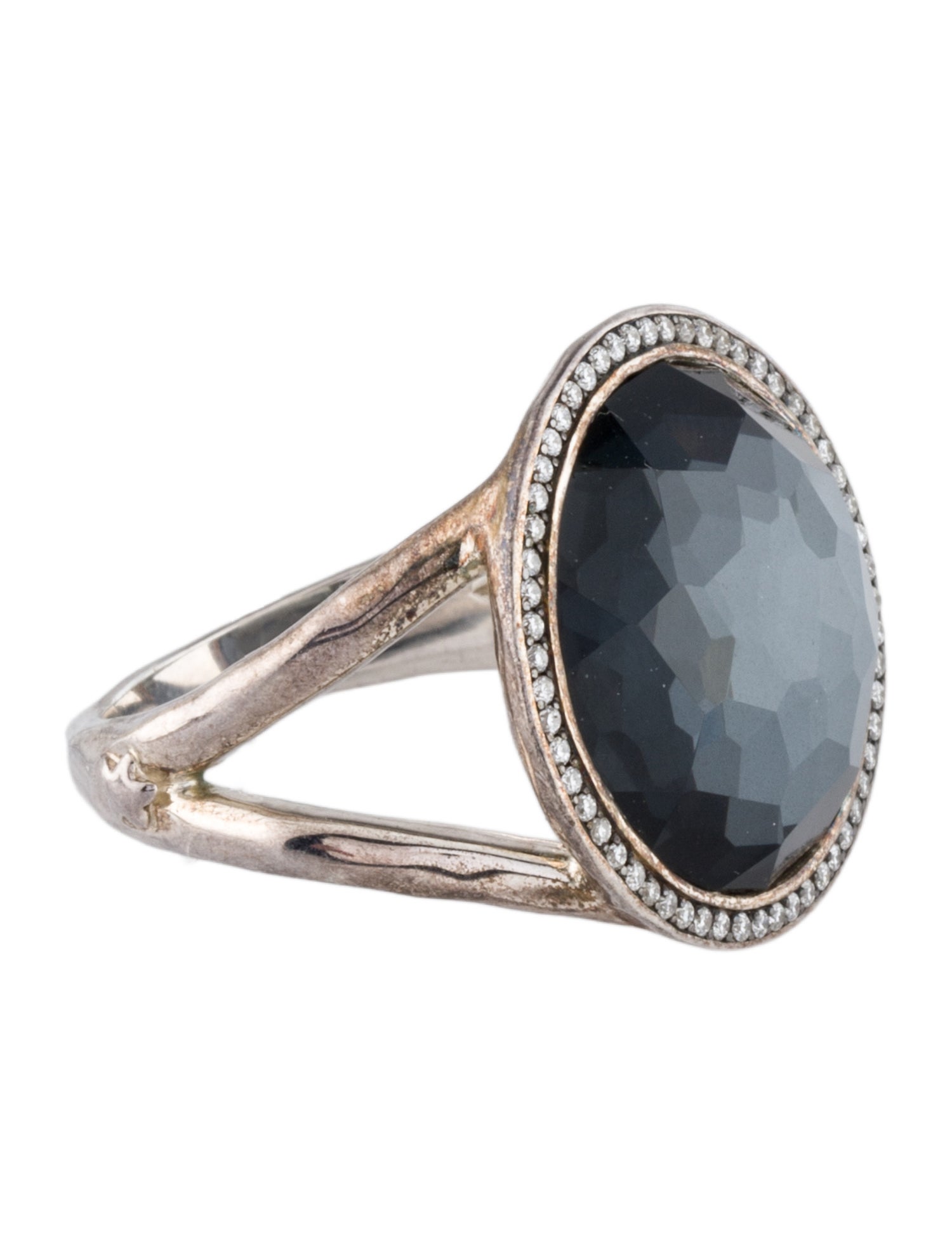 Ippolita Diamond, Hematite & Quartz Lollipop Cocktail Ring