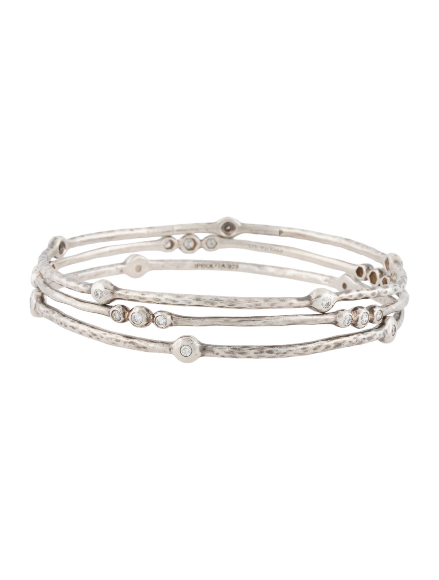 Ippolita Diamond 5 Station Bangle Bracelet Set