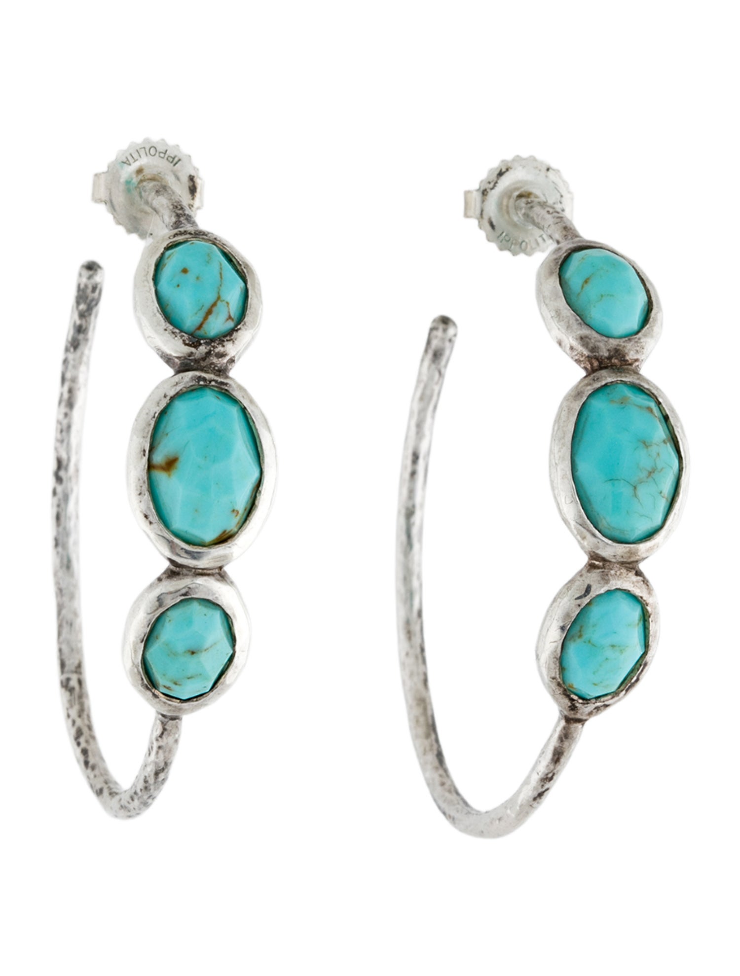 Ippolita Turquoise Rock Candy Hoop Earrings