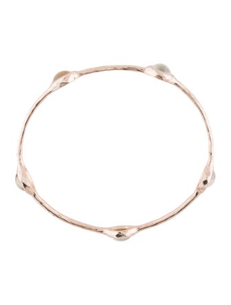Ippolita Moonstone 5 Stone Station Hammered Bangle Bracelet